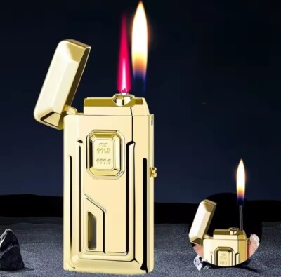 butane gas cigarette lighter Vintage-Inspired Heavy-Duty Soft Flame with See-Thru Wi this torch is your perfect companion Dual Fame Fire Red Jet