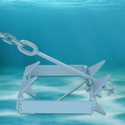 Boat Slide Box Anchor, Foldable Sliding Cube Anchor, Foldable Boat Anchor 13 lbs
