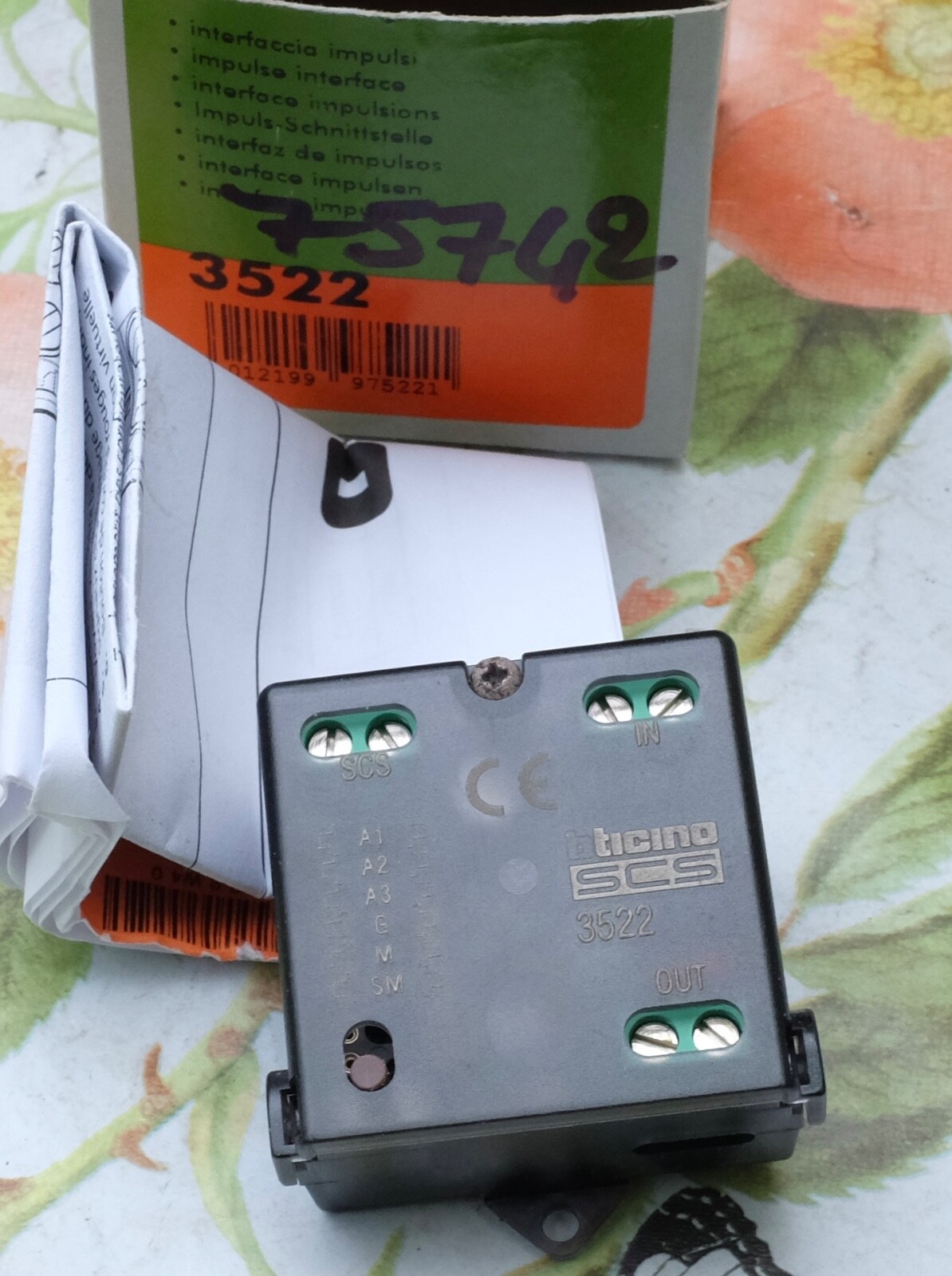 Interface comptage impulsions Bticino 3522 MyHome pour suivi eau et gaz en temps réel