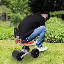Adjustable Seat Garden Rolling Stool Workseat with 3 Wheels Stable Sturdy Cart