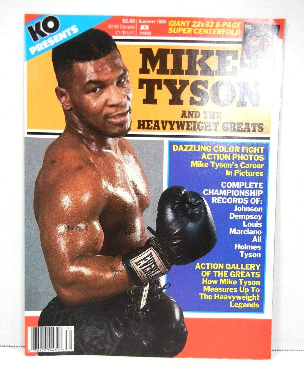 Ko Boxing Magazine Presents Mike Tyson Summer 1988 ジャイアント 22x32 ポスターレア - 画像1/6