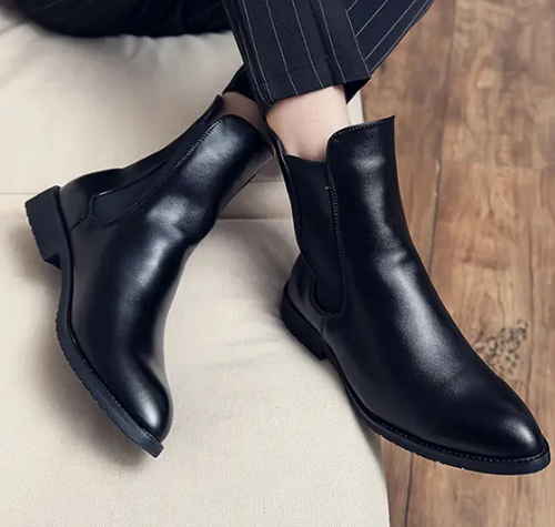 Mens Ankle Boots Leather Business Shoes 