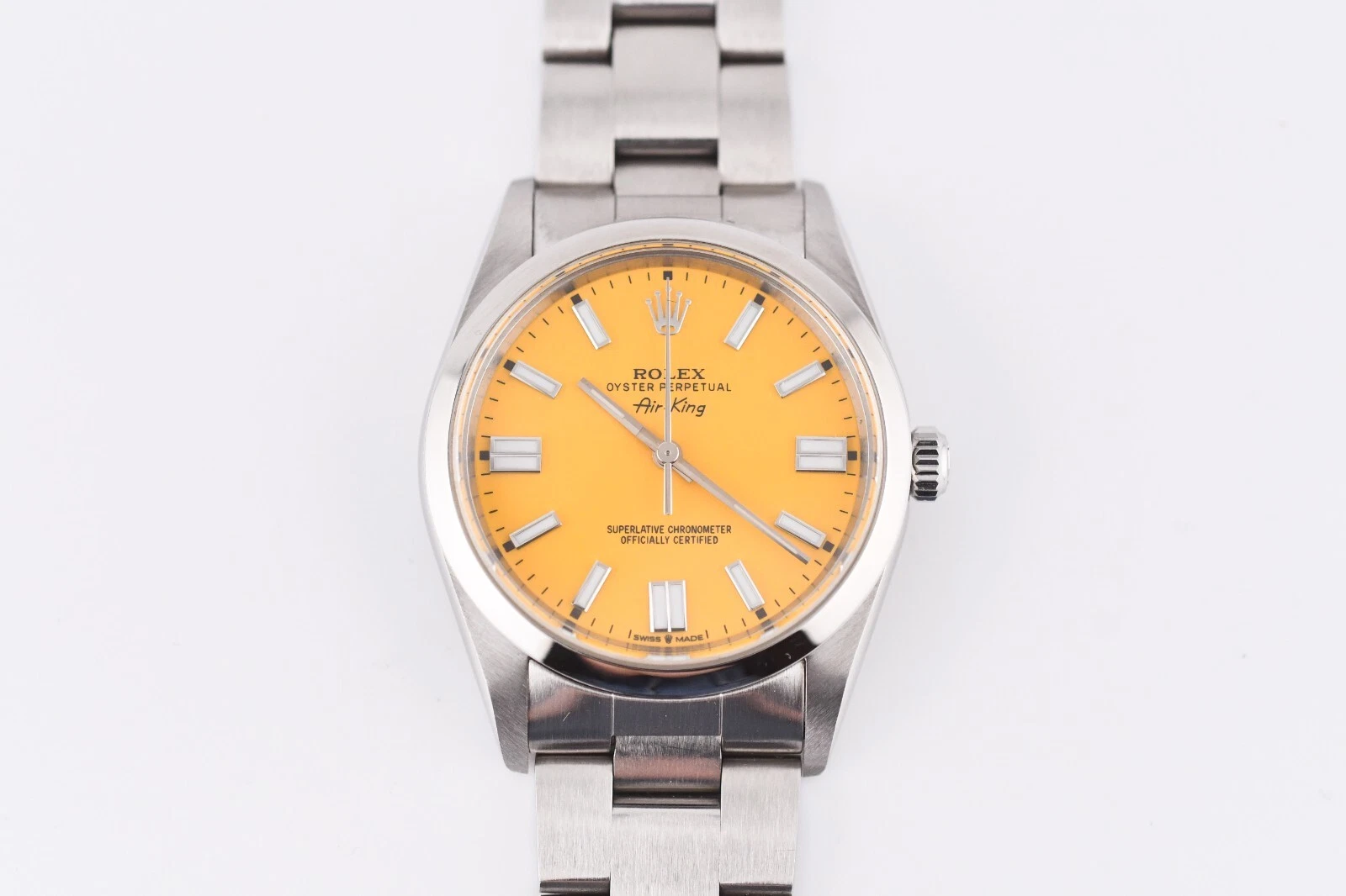 Rolex Oyster Perpetual Air King Ref.14000 Stainless Steel 34mm Yellow Dial