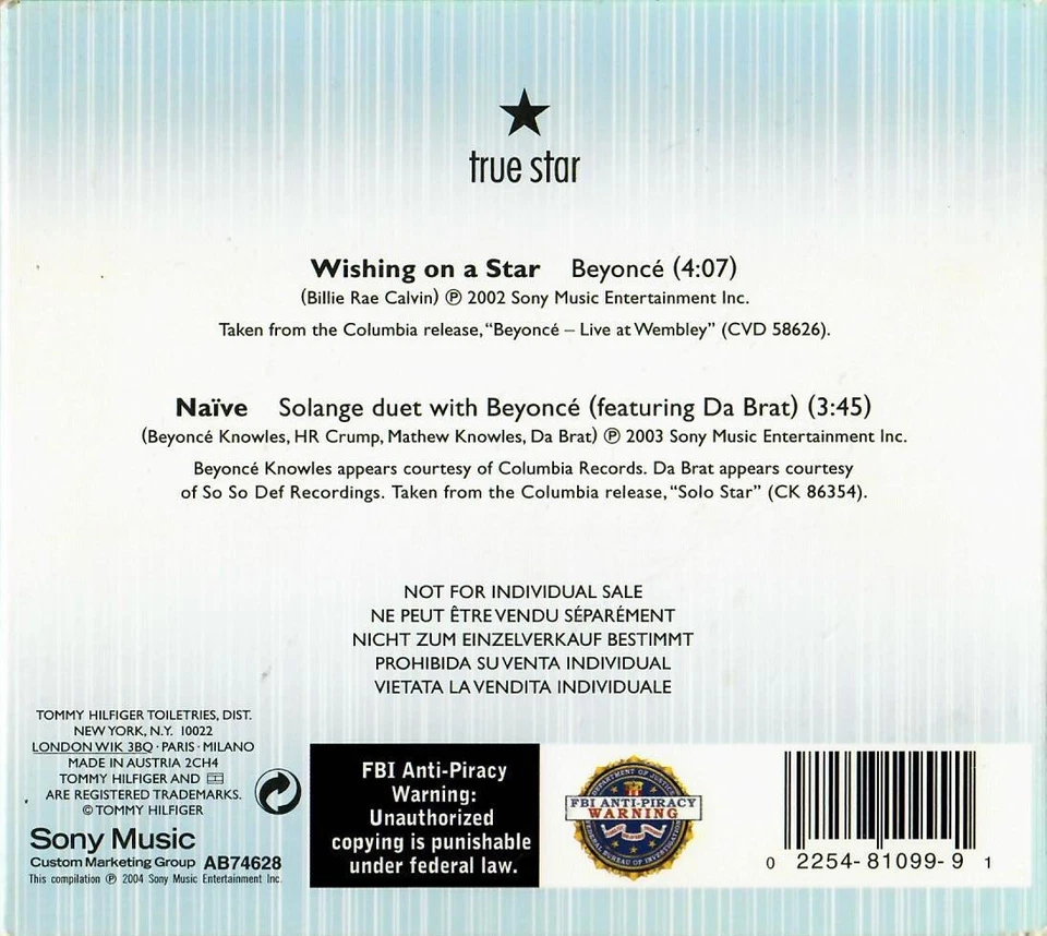 Beyonce True Star CD Tommy Hilfiger / a private performance - Bild 2 von 2