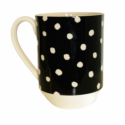 Kate Spade New York Primrose Drive Dot Black 14oz Fine China Cup Mug by Lenox