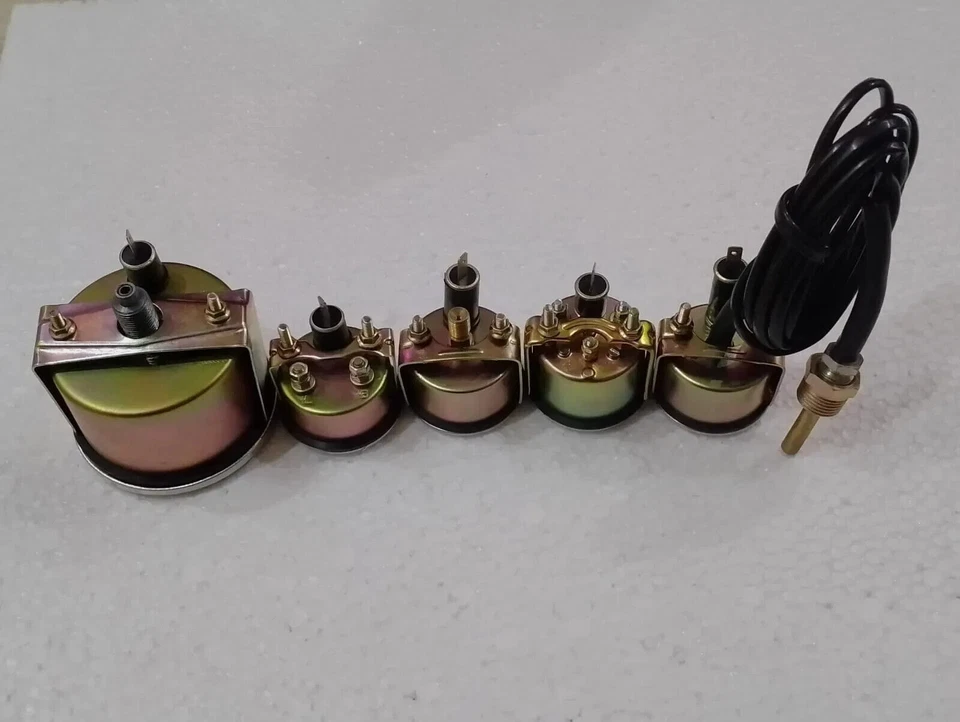 For Willys MB Jeep Ford GPW Miles Speedometer Temp Oil Fuel Amp-OLIVE Gauges Kit - Image 3 of 4