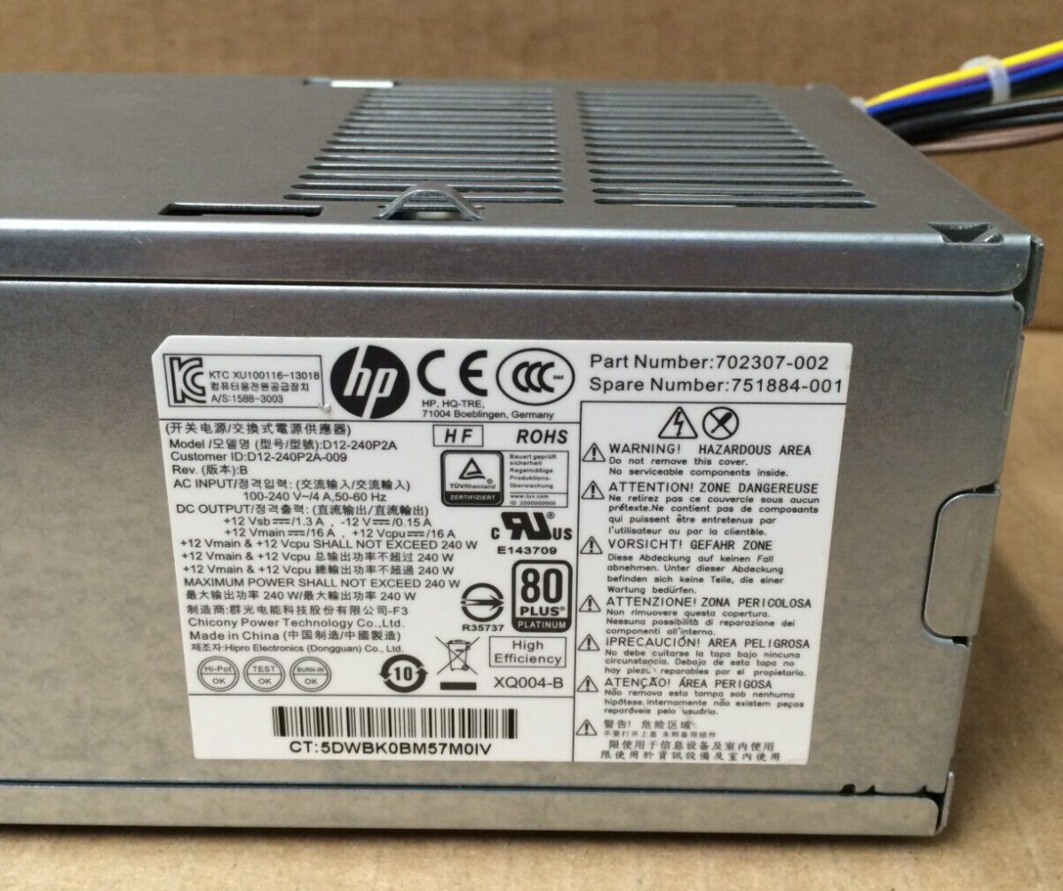 HP Elitedesk 600 800 G1 SFF Power Supply 240W 751886-001 702307