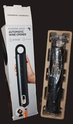 Sharper Image Automatic Wine Bottle Opener Included Foil Cutter Battery Operated