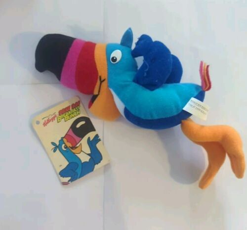 Kellogg's TOUCAN SAM Froot Loops Werbevogel Beanie Frühstücksbündel 1997