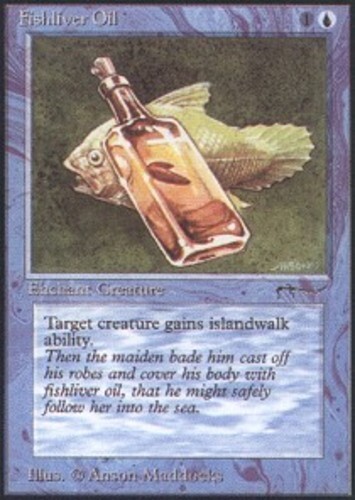 1 x Fishliver Oil (Dark) - Arabian Nights - Moderate Play - MTG