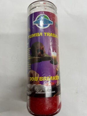 JOB BREAKER SCENTED PREPARED 7 DAY RED CANDLE IN GLASS (TUMBA TRABAJO)