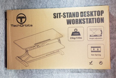 TechOrbits Black (OF-S05-1) Sit-Standing Desktop Workstation Height-Adjustable