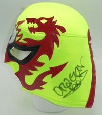 Máscara firmada Dragon Ryu Lee certificado de autenticidad BAS nueva lucha libre profesional de Japón CMLL lucha libre AAA