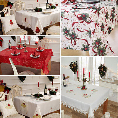 Wonderful ebay christmas tablecloths Xmas Christmas Luxury Embroidered Tablecloth And Accessories Ebay