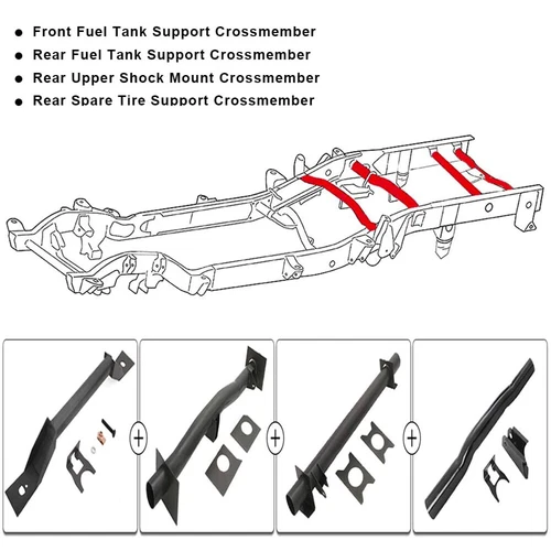 Front Rear Tank Support Upper Shock Mount Crossmember For 99-06 Chevy Silverado - Picture 2 of 11