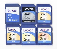 Lot Of 6x Lexar 2GB SD Camera Memory Cards