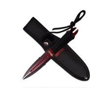 M-Tech Red Fixed-Blade Knife 4.25" Stainless Steel Blade Cord-Wrapped Handle