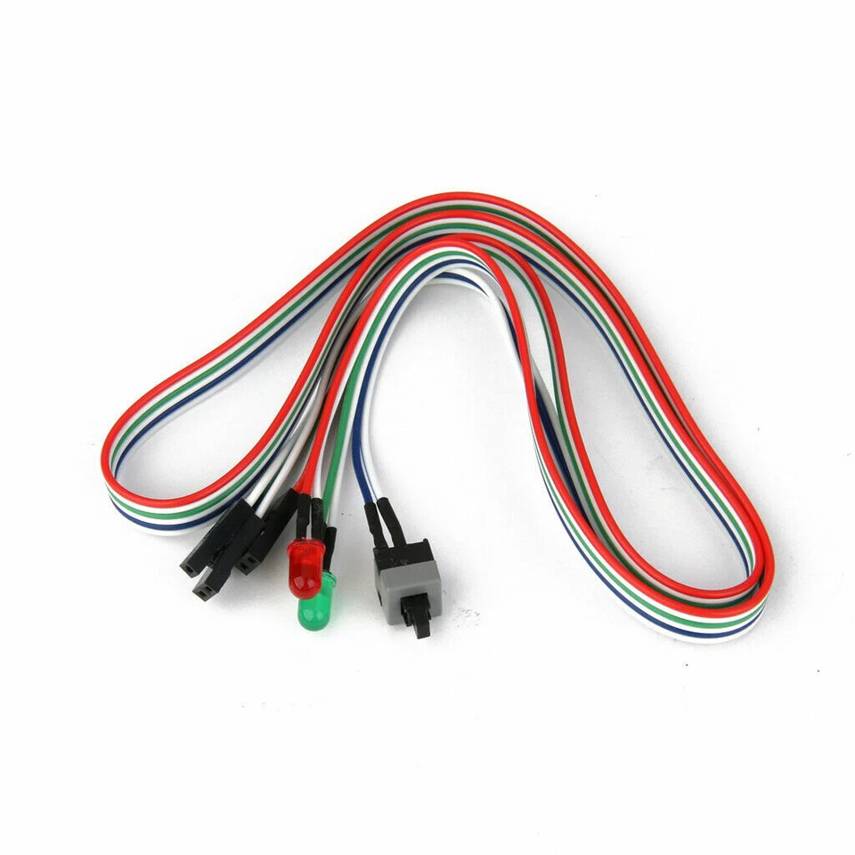 ATX PC Computer Motherboard Stromkabel Schalter Ein / Aus / Zurücksetzen mit LED - Bild 2 von 4