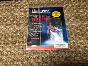 ULTRA PRO 8" X 10" SOFT SLEEVES ARCHIVAL ACID FREE PLASTIC PACK OF 50