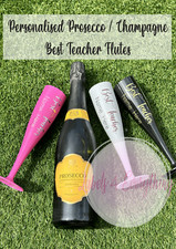 Personalised Prosecco Champagne Flute Teacher Gift End of Term Present Christmas