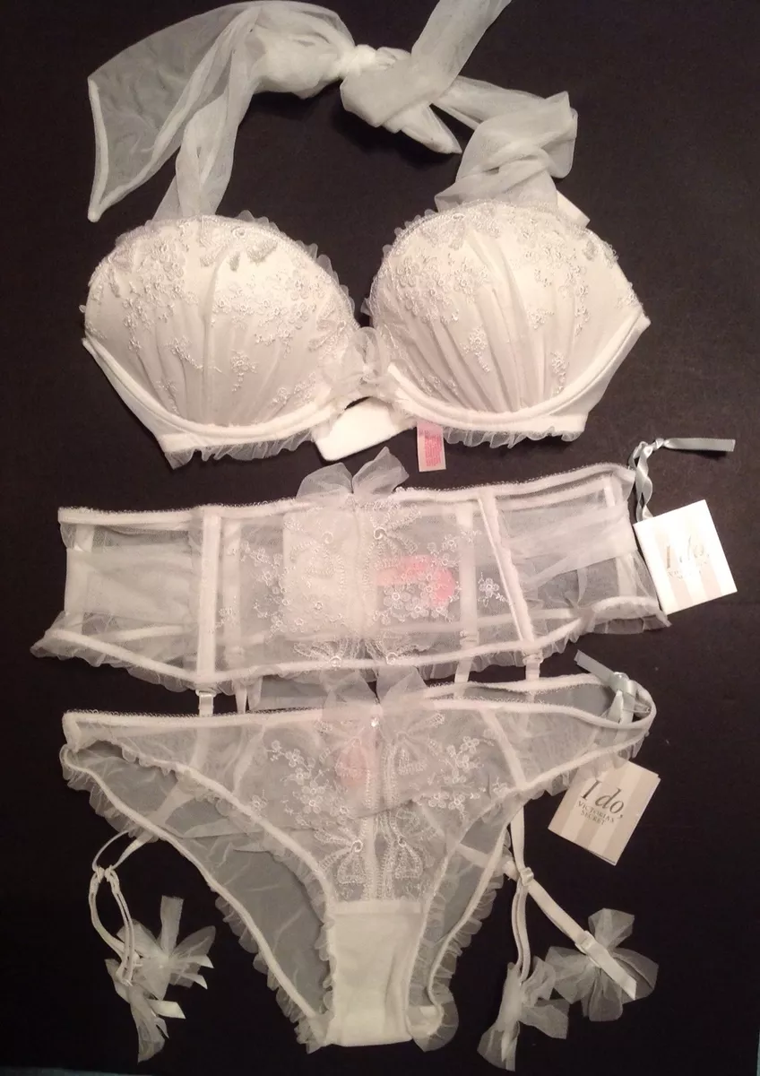 Victoria's Secret I Do Bridal Demi Push Up Bra Panty Set 4 pc