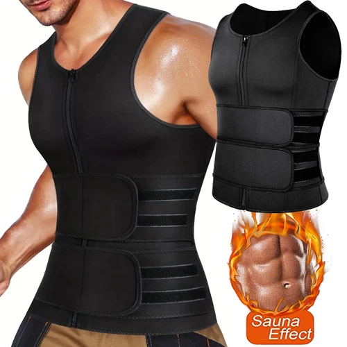 Gilet d'entraîneur de sauna taille de sueur pour hommes costume forme de corps ceinture thermique fajas corset - Photo 1 sur 35