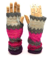 Winter Apt.9 Women Purple Gray Pink Forearm Warmer Glove Soft Shiny 1 size 8750