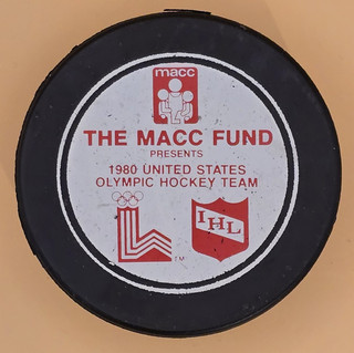 1980 Team USA US Olympic Hockey PUCK vs. IHL All Stars ; MIRACLE ON ICE Viceroy