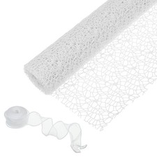 Blumen Wickel Netz Papier 15ft Blumenstrau&szlig; Verpackung Hohlnetz Garn Wei&szlig;