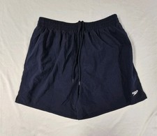 Speedo Men's Navy Blue Nylon Lined Swim Beach Sporty Pool Board Shorts Sz Large