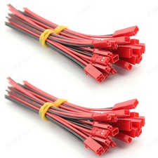 20 Pairs 20AWG JST 2 Pin Connectors with 10cm Cable for LED, RC, Battery