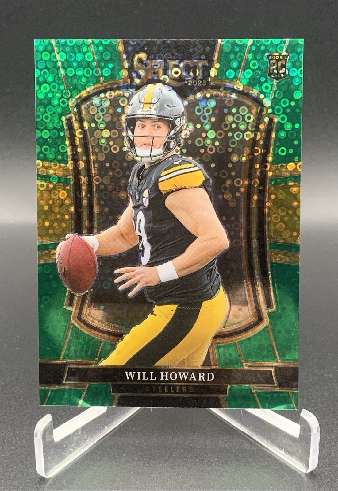 Will Howard 2025 Panini Select #152 Green Disco Prizm Premier Level Rookie RC /5