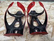 Pair (2) Blackburn Camber Carbon Red 3D Gloss Weave Water Bottle Cages 29g