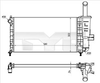 TYC KüHler, MotorküHlung 709-0026-R Passend FüR Fiat