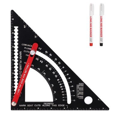 Carpenter Square 7 inch, Aluminum Adjustable Rafter Framing Square, Multifunc...
