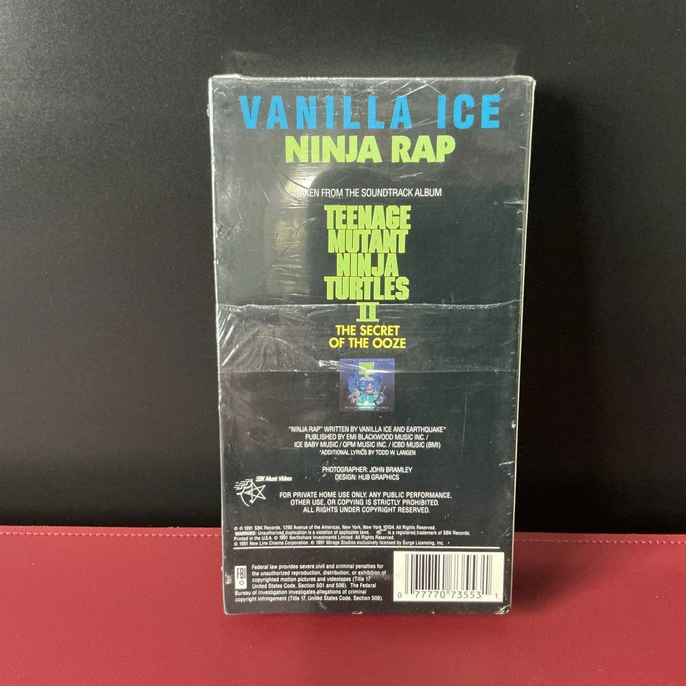 NINJA RAP - VANILLA ICE TEENAGE MUTANT NINJA TURTLES - RARE SEALED VHS - NICE! - Image 3 of 4