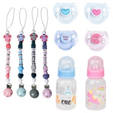 Reborn Baby Doll Accessories Set Magnetic Pacifier Feeding Bottle Pacifier Clip