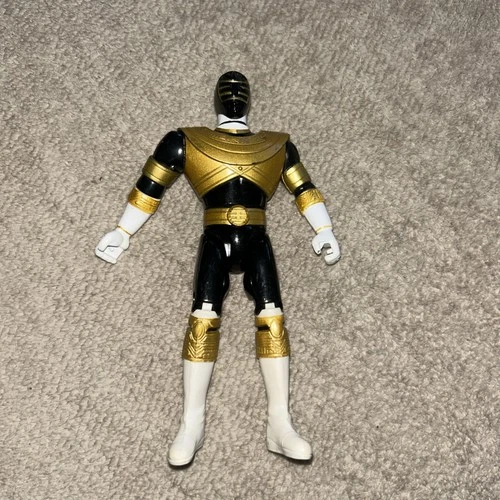 Bandai 1996 Power Rangers Zeo Black Gold Ranger 5.5" Vintage Action Figure