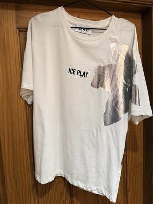 ICE PLAY BY ICEBERG WOMENS T-SHIRT PURE COTTON IN WHITE SIZE SMALL - OVERSIZED