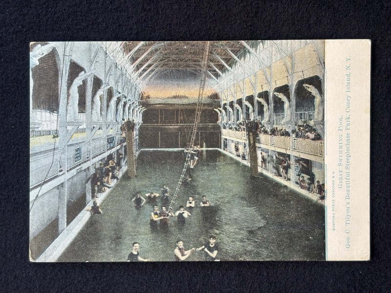 1901-07 Geo. C. Tilyou's Steeplechase Park, Swimming Pool Coney Island Postcard