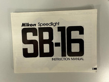 Nikon Speedlight SB-16 Original Instruction Manual, Excellent Condition