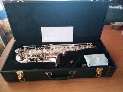 Alt-Saxofone Alt-Saxophone Saxofon Saxophon versilbert komplett mit Rechnung!!!!