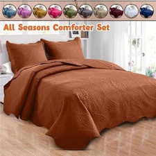 Soft Floral Bedspread Coverlet Bedding Throw Reversible Coverlet Set King Size
