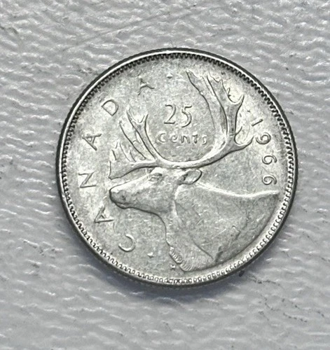 1966 - Canada 25 Cents/Quarter - 0.800 Silver Coin