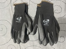 GLOVE POLYURETHANE COATED WORK BLACK GLOVES PUG 17 SIZE L 12 PAIRS NEW NO TAGS 