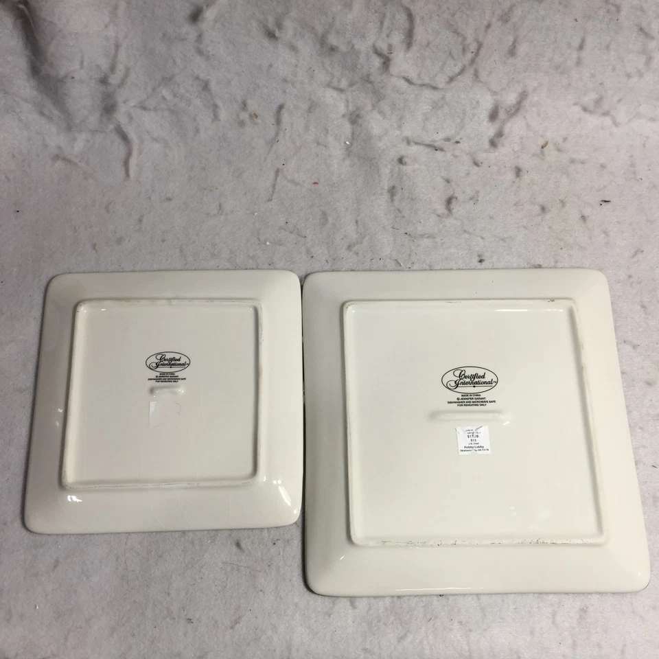 Juego internacional certificado de dos platos cuadrados de café de chef de dibujos animados de 10" y 8,5" Foto 4 de 4