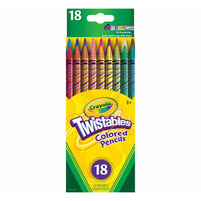 Crayola Twistables Buntstifte 18 Farben, kein Anspitzen