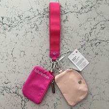  NWT Lululemon Dual Pouch Wristlet Hot Pink 