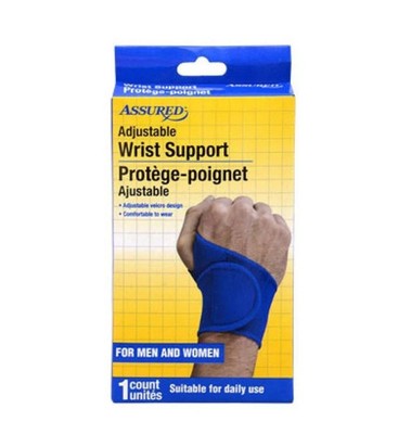 ASSURED ADJUSTABLE WRIST SUPPORT BLUE HOOK AND LOOP CLOSURE SET OF 2