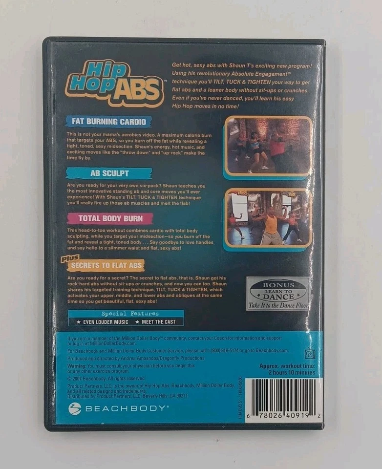 4 Hip Hop Abs DVD Workout Exercise Shaun T Cardio Hips Buns Thighs NEW - Image 3 of 4